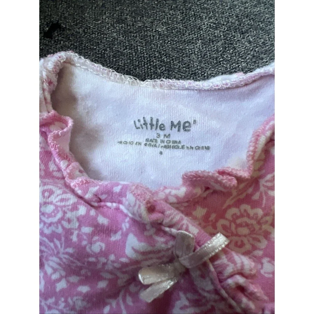 Little Me pink Ruffle Footie Bamboo‎ 3m